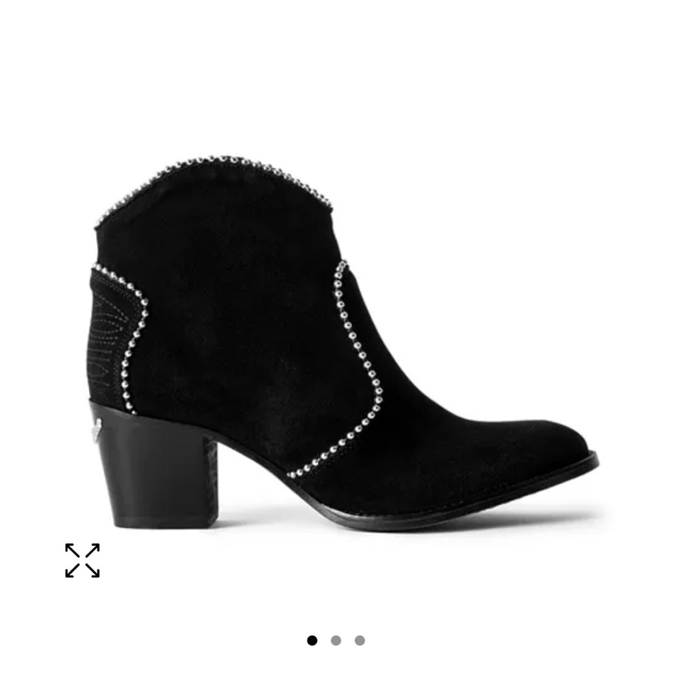 Nwt Zadig & Voltaire Black Suede Studded Molly Boots